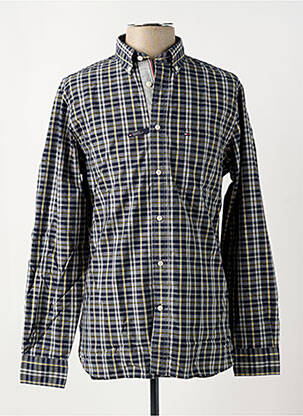 Chemise manches longues imprimé écossais bleu #127344 homme