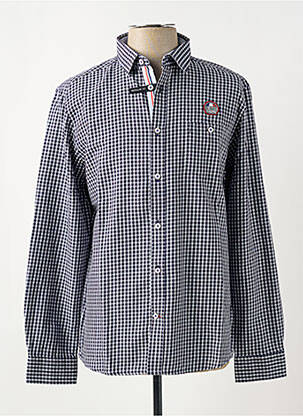 Chemise manches longues imprimé carreaux bleu TOMMY HILFIGER homme