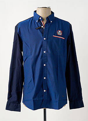 Chemise manches longues bleu DELAHAYE pour homme