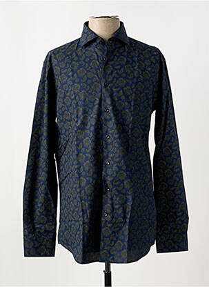 Chemise manches longues bleu SEIDEN STICKER pour homme