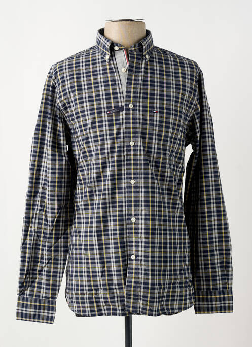 Chemise manches longues imprimé écossais bleu #127344 homme