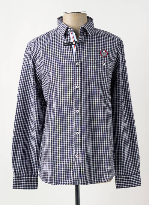 Chemise manches longues imprimé carreaux bleu TOMMY HILFIGER homme