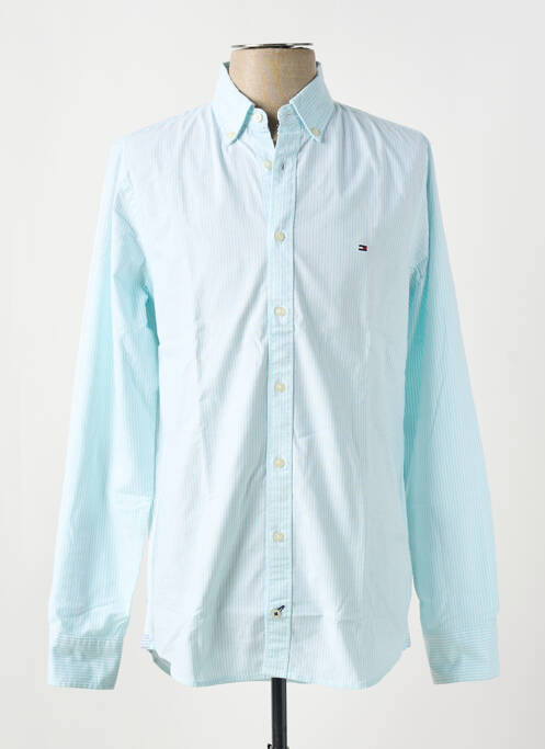 Chemise manches longues imprimé rayures bleu TOMMY HILFIGER homme