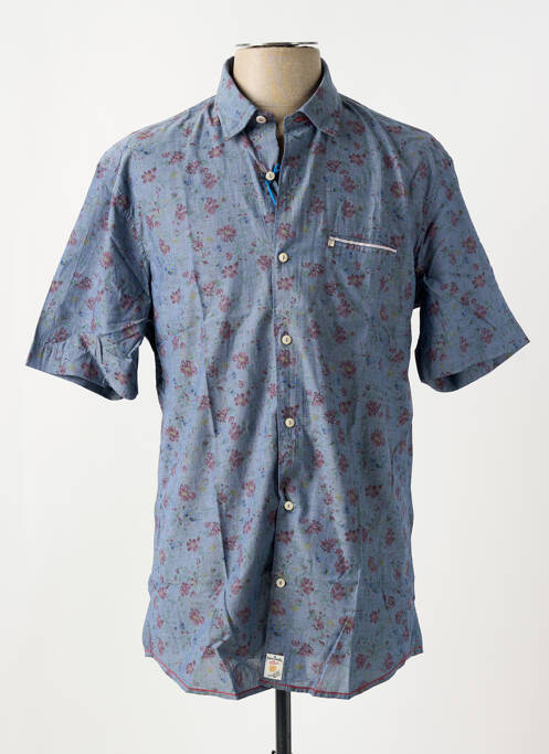 Chemise manches courtes poches bleu PIERRE CARDIN homme