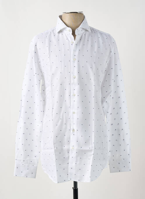 Chemise manches longues blanc SEIDEN STICKER pour homme