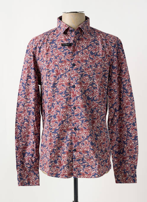 Chemise manches longues bleu DELAHAYE pour homme