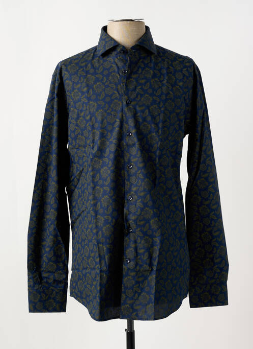 Chemise manches longues bleu SEIDEN STICKER pour homme