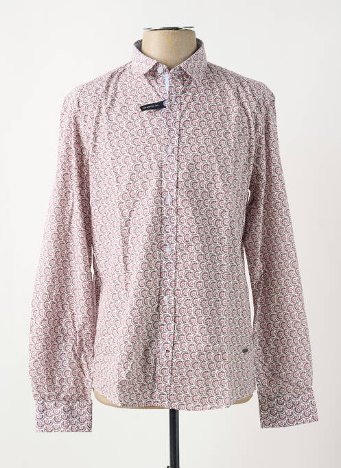 Chemise manches longues rouge DELAHAYE pour homme