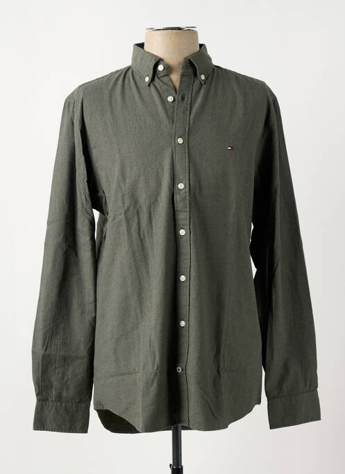 Chemise manches longues vert TOMMY HILFIGER pour homme