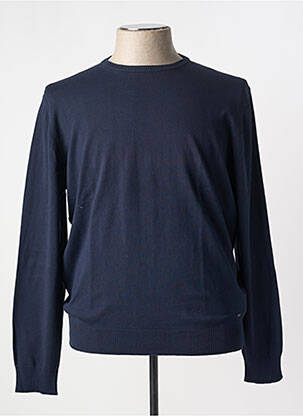 Pull col rond manches longues bleu DELAHAYE homme