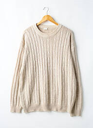 Pull tissage chiné manches longues beige SANS MARQUE femme