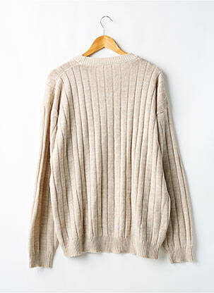 Pull tissage chiné manches longues beige SANS MARQUE femme