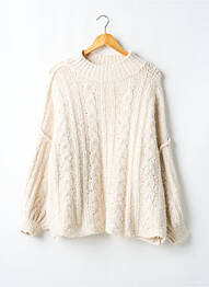 Pull stretch manches longues beige SANS MARQUE femme