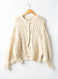 Gilet manches longues stretch beige PRETTY WIRE femme