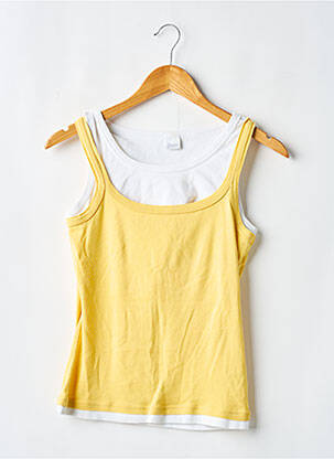 Débardeur stretch sans manche jaune CAMAIEU femme
