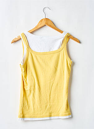 Débardeur stretch sans manche jaune CAMAIEU femme
