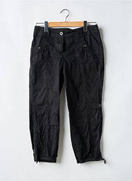 Pantalon 7/8 tissage popeline taille basse noir CAMAIEU femme