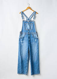 Salopette délavé fines bretelles bleu PULL & BEAR femme