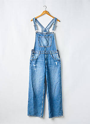 Salopette délavé fines bretelles bleu PULL & BEAR femme