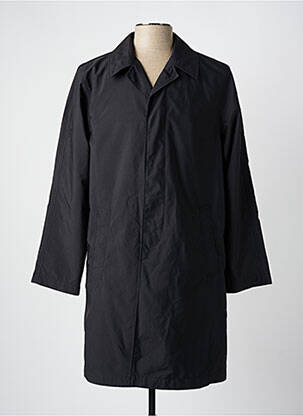 Trench col tailleur sans capuche noir BRUNO SAINT HILAIRE homme