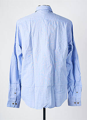 Chemise manches longues coupe droite bleu DELAHAYE homme