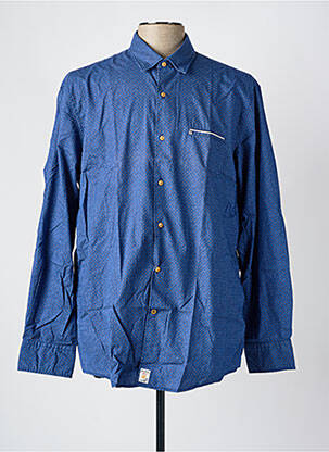 Chemise manches longues coupe droite bleu PIERRE CARDIN homme
