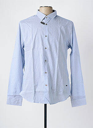 Chemise manches longues coupe droite bleu DELAHAYE homme