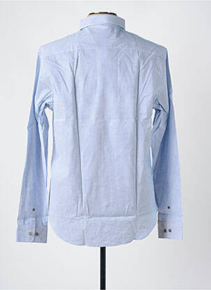 Chemise manches longues coupe droite bleu DELAHAYE homme