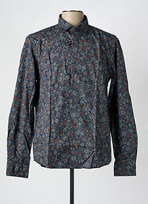 Chemise manches longues imprimé fantaisie noir DELAHAYE homme