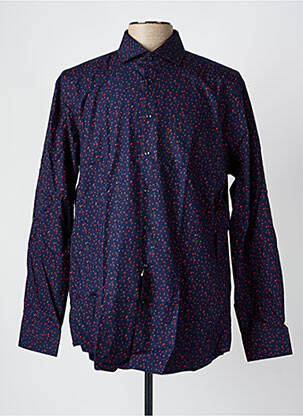 Chemise manches longues bleu SEIDEN STICKER pour homme