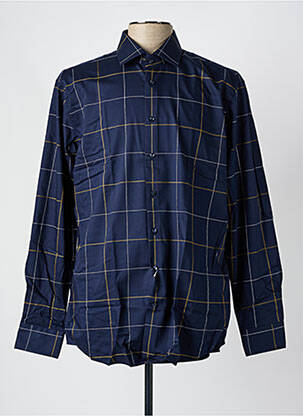 Chemise manches longues bleu SEIDEN STICKER pour homme