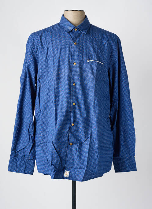 Chemise manches longues coupe droite bleu PIERRE CARDIN homme