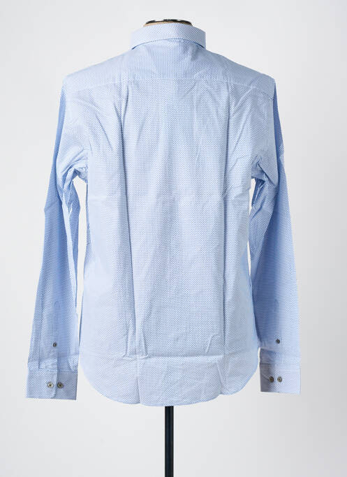 Chemise manches longues coupe droite bleu DELAHAYE homme