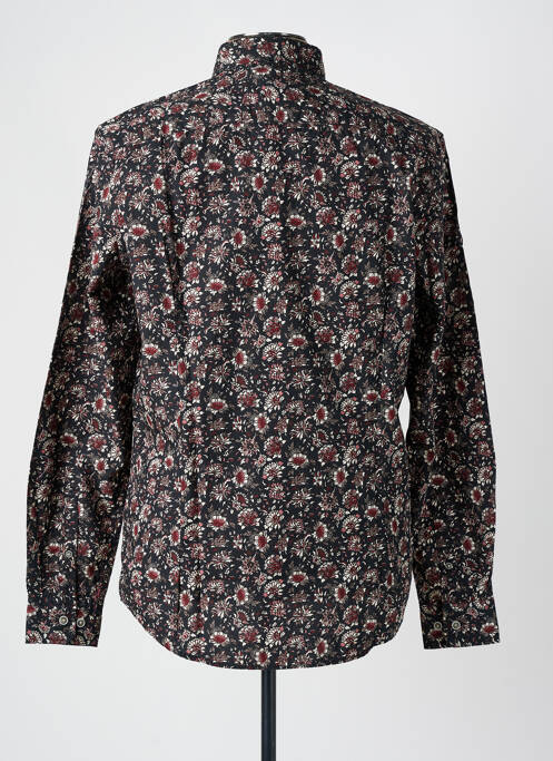 Chemise manches longues imprimé fantaisie noir DELAHAYE homme