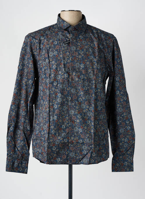 Chemise manches longues imprimé fantaisie noir DELAHAYE homme