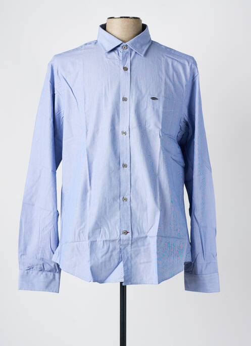 Chemise manches longues bleu DELAHAYE pour homme