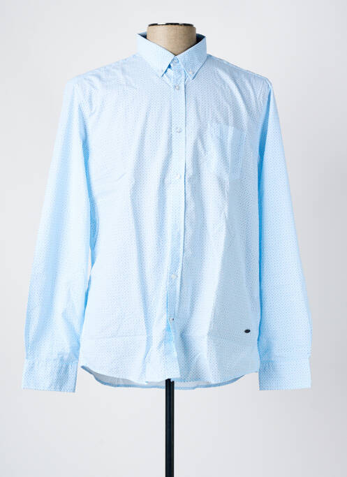 Chemise manches longues bleu DELAHAYE pour homme