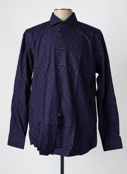 Chemise manches longues bleu SEIDEN STICKER pour homme