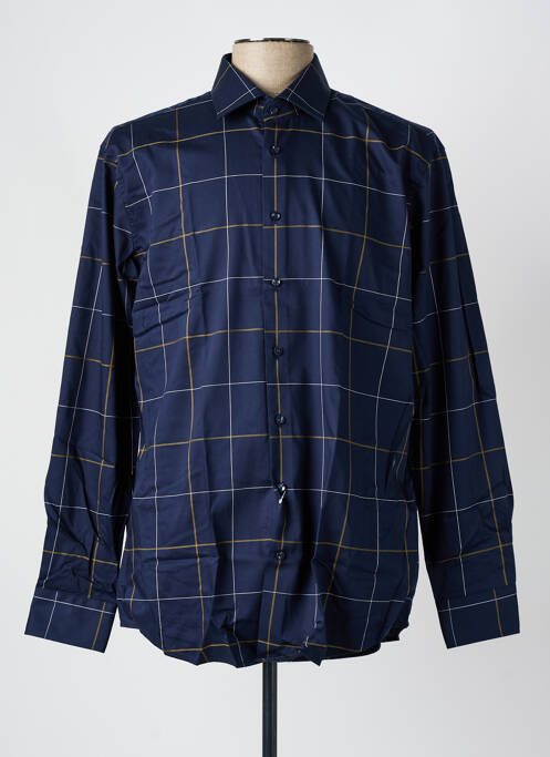 Chemise manches longues bleu SEIDEN STICKER pour homme