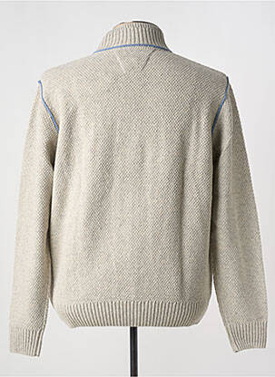 Gilet manches longues tissage chiné gris DELAHAYE homme
