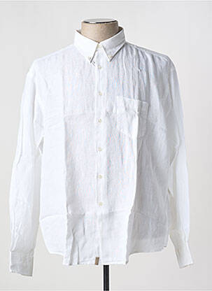 Chemise manches longues blanc BRUNO SAINT HILAIRE pour homme