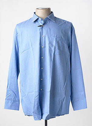 Chemise manches longues bleu SEIDEN STICKER pour homme