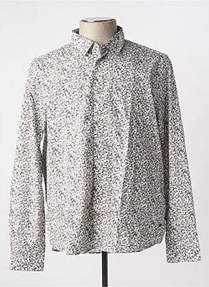 Chemise manches longues marron DELAHAYE pour homme