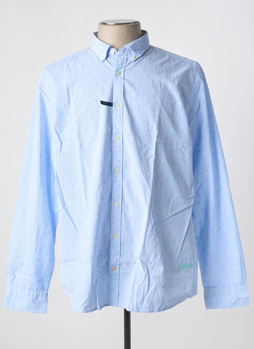 Chemise manches longues imprimé rayures bleu TOMMY HILFIGER homme