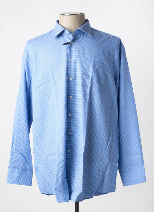 Chemise manches longues bleu SEIDEN STICKER pour homme