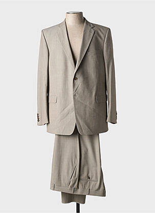 Costume de ville fermeture zippée sous rabat boutonné beige SAINT HILAIRE homme