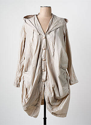 Coupe-vent manches longues a capuche beige ARELINE femme