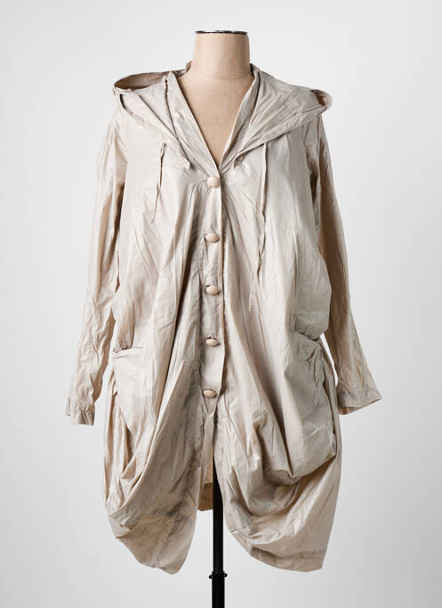 Coupe-vent manches longues a capuche beige ARELINE femme