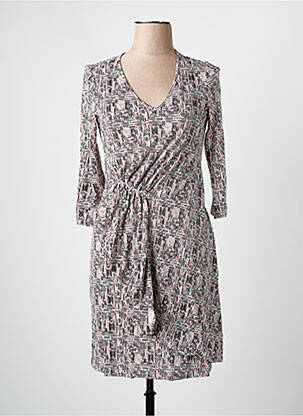 Robe mi-longue manches 3/4 manches 3/4 noir ARELINE femme