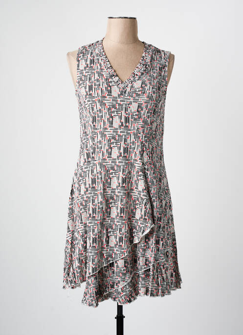 Robe mi-longue coupe fluide sans manche noir ARELINE femme